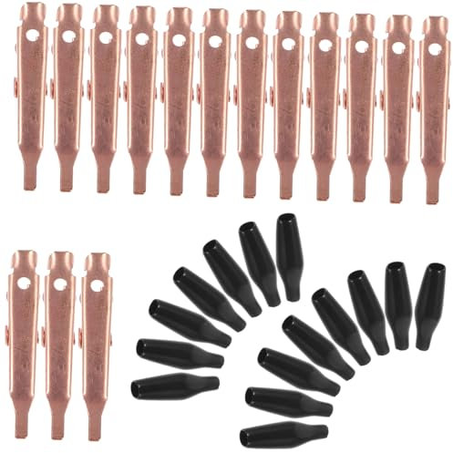 Veemoon 15stücke Zahnlose Krokodilklemme Metallklemme Kupferklemme Massivklemme Krokodilprüfklemme Mit Glatter Oberfläche Für Heimgebrauch Und Diy-löthilfe