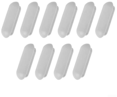 10 cuscinetti per sedile del WC, paracolpi in gomma per sedile del WC, a forma di D, con chiusura ammortizzata e antiurto (10 cuscini per sedile)