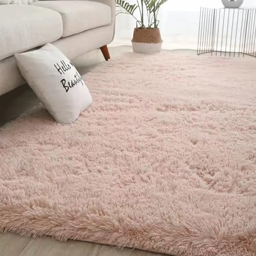 Genérico Alfombra Lavable de Lana para Salón, Dormitorio y Habitación Infantil - Pelo Largo, Muy Suave, Antideslizante, Moderna - Color Camel, 160x200cm