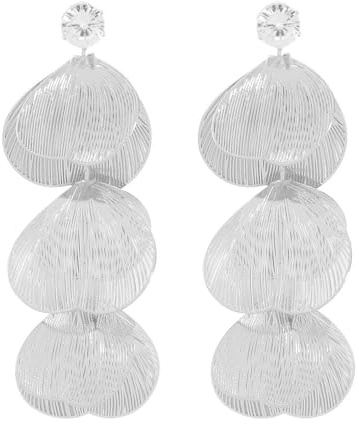 FFWTPY Pendientes Cascada Hojas Metálicas Cristal Brillante Joyería Elegante Accesorios Mujer Decorativos Llamativos