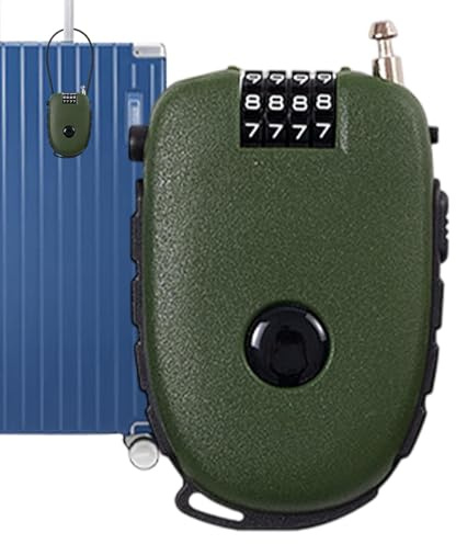 Kabelschloss 4-stellig Mit 75cm Stahlseil U Zahlenschloss - Kofferschloss Reiseschloss Gepaeckschlösser Tragbares - Geeignet Als Gepäcksicherung, Skischloss, Helmsicherung