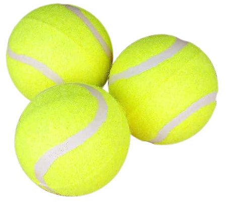 GAROZATION 3 Stück Hoch Elastische Tennisbälle Naturkautschuk Robust Ohne Filz Druckfest Für Gerätetraining Anfänger