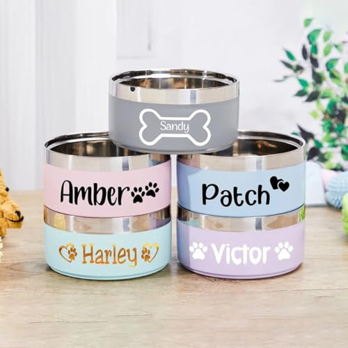 Gamelle personnalisée pour animal de compagnie, bol de nourriture pour chien personnalisé avec nom, bol en acier inoxydable, bol personnalisé pour chien (18 cm)