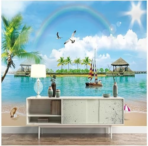 Fotomurale Oceano Carta da Parati Vista Mare 3D Fotomurali In Tessuto Non Tessuto 250x175 Decorazione Parete Camere da Letto Soggiorno Pareti Murale Poster Giganti a.3819