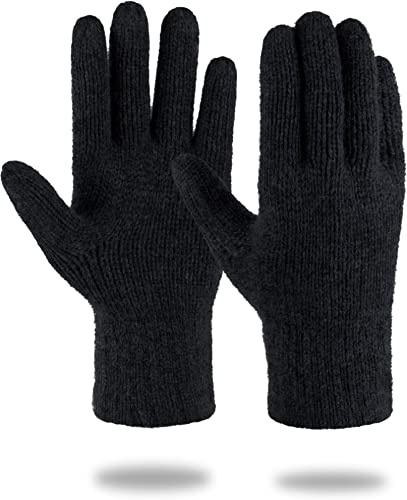 normani Merinohandschuhe Wollhandschuhe Outdoor Winterhandschuhe Strickhandschuhe Fingerhandschuhe aus 100% Merinowolle für Damen und Herren