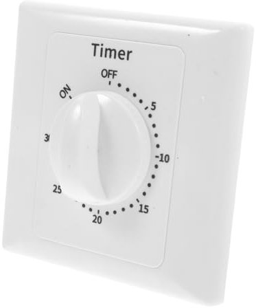 Veemoon Minuteur Programmable Blanc Compte à Mécanique, Interrupteur Temporisé en Abs pour Appareils Électriques, Fonction Sécurité, Installation Facile Maison