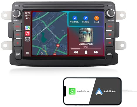 Autoradio per Renault Dacia Sandero Lodgy Logon Capter Duster con Wireless Carplay Android Auto HD Touchscreen Car Radio Stereo con Bluetooth DSP FM RDS +Canbus