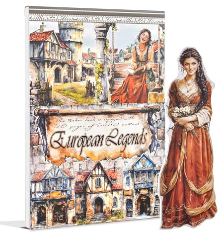 Snylcce Europäisches Erzählthema Scrapbooking-Zubehör - 20 Blätter PET-Sticker