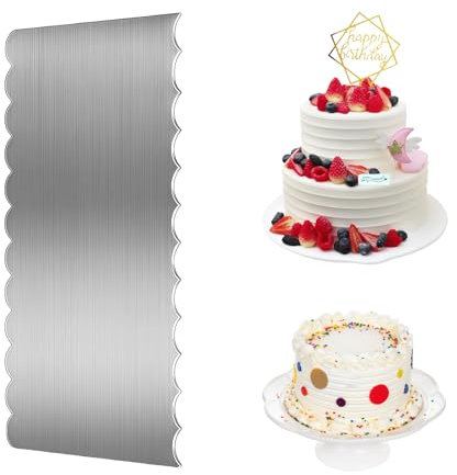 Daryunk 1pcs Double Sided Cake Smoother, Metal Scraper, Stainless Steel Leveler, Suitable for Decorating Cream, Mousse, and Gummy Cakes