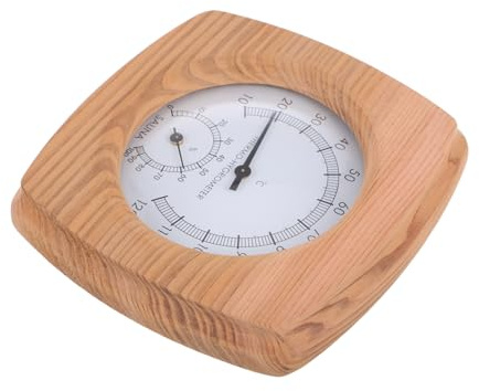 VALICLUD Thermometer Für Sauna Hygrometer Holz Temperatur-feuchtigkeitsmesser Sauna-zubehör Wandmontage Feuchtigkeitskontrolle