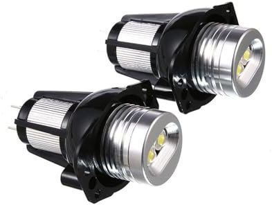 Angel Eyes, Ojos de Angel Bombillas Luz de posición lateral con halo de ojo de ángel, 2 unidades de 10 W, repuesto compatible con BMW Serie 3 (2006, 2007 y 2008) BMW E90 y E91 (pre-facelift)(White Lig
