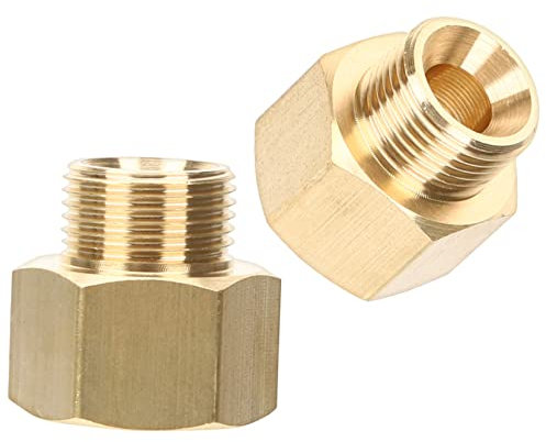 Yardenfun Adaptador de Gas Propano de 2 Piezas 3/8 Interior a 9/16 Exterior en Latón para Acoplamiento Seguro en Grifos de Manguera de Camping y Vehículos Recreativos