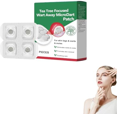 Tea Tree Focused Wart Away Microdart Patch, Warzenpflaster,Plantarwarzenentferner für Hände, Füße und Gesicht,Warzenentfernung,Warzenentferner,Warzenbehandlungspflaster für Kinder und Erwachsene (1)