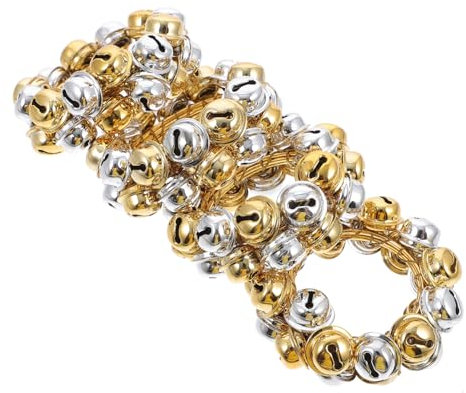 HEALEEP 4 Stück Weihnachten Tischdeko Serviettenringe mit Kleinen Glöckchen Gold und Silber für Festliche Anlässe und Restaurantdekoration