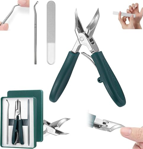 Eagle Beak Biseauté de L'ongle Clipper, Coupe-Ongles Inclinés, Coupe Cuticule Ongle, Coupe Ongle Pied Professionnel(pour Ongles Épais（Vert）