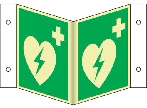 PERMALIGHT power langnachleuchtend Nasenschild Automatisierter externer Defibrillator (AED), ASR/ISO, Kunststoff