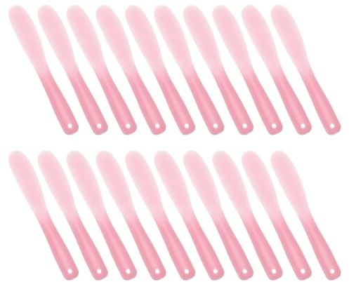 FIXOSHEE Espátulas De Maquillaje Cosméticas 20 Piezas Tamaño Grande De Silicona Rosa Para Aplicación Facial Cuidado Piel Mujeres y Niñas Uso En Mascarillas y Cremas