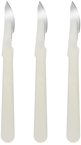 GARVALON 3 pezzi Utensili da Forno per Pane con Coltelli da Taglio in Acciaio al Carbonio Bianco Strumenti Precisi per Incidere e Modellare Impasti per Uso Domestico e Panificazione
