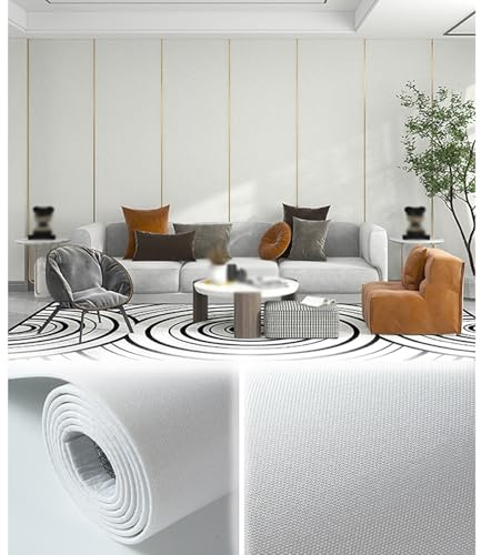 YXXSDP Lambris PVC Mural Revêtement mural adhésif en lin, panneau de tête de lit avec fond TV, papier peint amovible pour masquer les imperfections de la chambre(Pearl White)