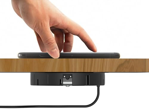 Invisible Wireless Charger, Under Desk 30mm Invisible Phone Chargers, 10W Hidden Wireless Magnetic Charger for Desk Table Nightstand Office Home (Wireless)