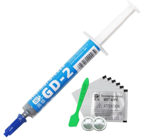 GD-2 (4 g, incl. 1 Spatula, 6 Wet Wipes, 2 Finger Cots) High Performance Thermal Conductive Grease Paste Silicone Compound for CPU, GPU, Heat Sink Cooler