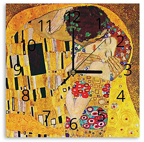 LegendArte - Orologio murale - Il Bacio (Dettaglio) - Gustav Klimt - Decorazione da Parete cm. 30x30