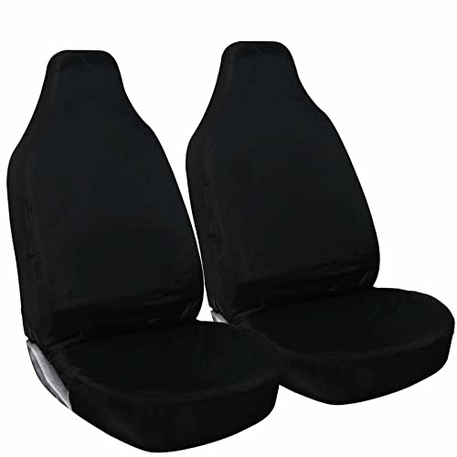 rhinos autostyling FOR Tesla Model S - Heavy Duty Driver Passenger Black Pair Waterproof Car Van Front Seat Covers Protectors - 2 x Fronts