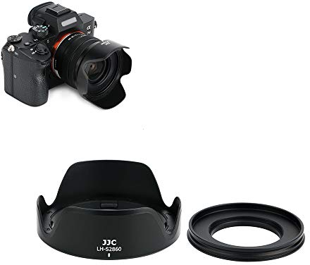 JJC Parasol para Objetivo Sony FE 28-60mm F4-5.6 para Sony 16-50mm F3.5-5.6 II en ZV-E1 ZV-E10 A7C A7 A6000 A6400 A6600, Parasol Reversible con Anillo Adaptador de 40.5mm