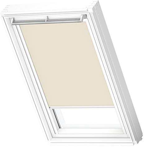 VELUX Original Dachfenster Sichtschutzrollo für PK08, Hellbeige, mit weißer Führungsschiene