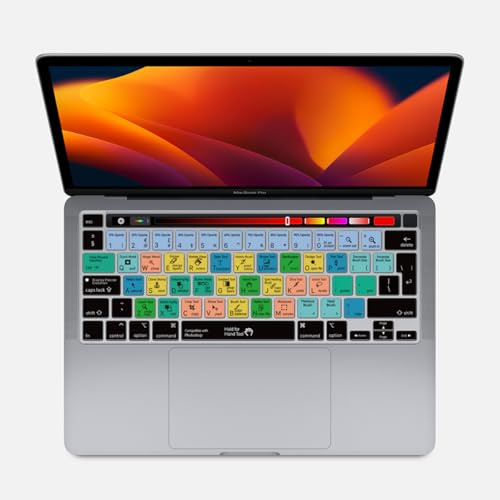 MMDW PS Photoshop Shortcut Hotkeys Silikon-Tastaturabdeckung für MacBook Pro 16 Zoll A2141 2019 für MacBook Pro 13,3 Zoll A2338 M1/A2251/A2289 2020 Neu mit Touch Bar & Touch ID europäische Version