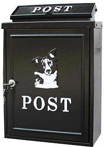 FYZS European-Stil-Villa-Mailbox, Regenschutz-Postfach im Freien, montierter Postfach mit Schloss, großer idyllischer kreativer Briefkasten (Color : Black)