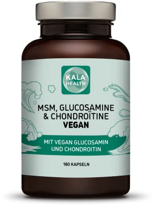 Kala Health VEGAN Glucosamin & Chondroitin + Opti MSM hochdosiert Einzigartige 100% vegane Formel mit fünf hochwertigen Markeninhaltsstoffen - einzigartige Kombination von Inhaltsstoffen für Gelenke