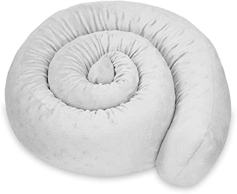 Totsy Baby Zugluftstopper für Türen und Fenster Stopper Türdichtung 400 cm Seitenschläferkissen Umrandung oder Tür Luftzugstopper Schalldämmung Windstopper Türluftstopper Minky Hellgrau