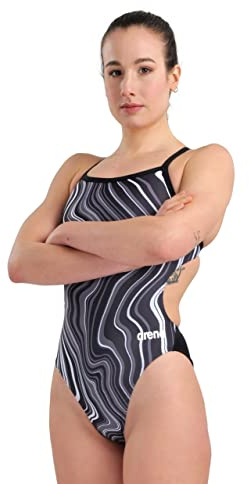 ARENA Damen Sport Badeanzug Marbled Challenge Back