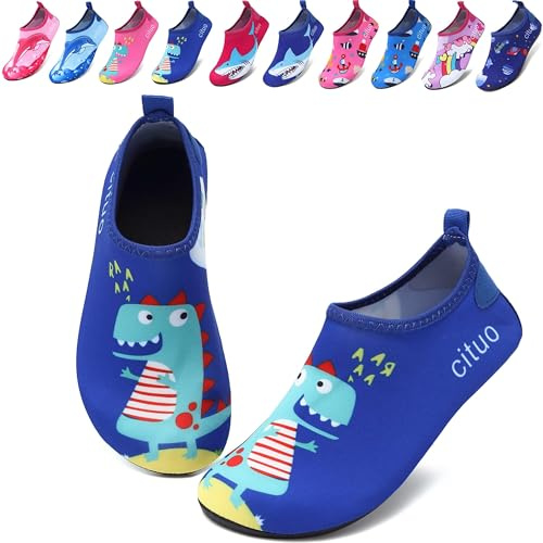Zapatos de playa para niños, zapatos de agua para natación, traje de neopreno para piscina, calcetines antideslizantes para niños, zapatos de natación para niñas y niños, Konglonglan, 25.5/26 EU
