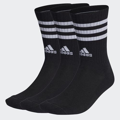adidas Unisex 3-Stripes Cushioned Crew Socks 3 Pairs
