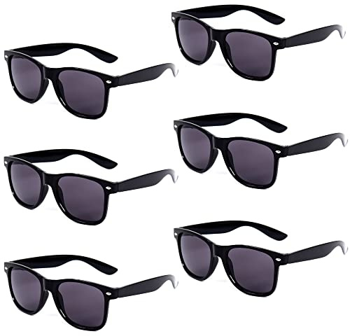 Unning 6 Stücke Neon Sonnenbrille Set Herren Unisex Bunte Sonnenbrillen Coole Retro Lustige Brillen Party für Herren Damen