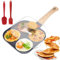 Bocguy Poêle à 4 Emplacements, Poêle à Pancakes avec Couvercle Poêle à Omelette Antiadhésive en Aluminium pour Petit-déjeuner Oeuf Au Plat