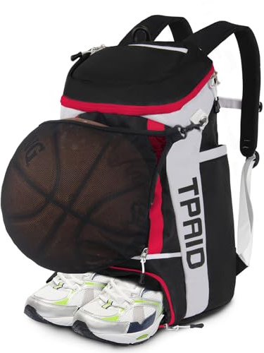 KINGSLONG Basketball Rucksack Fußballrucksack Große Kapazität Softball Tasche mit Schuhfach und Zaunhaken, leichte Fußball Volleyball Softball Ausrüstung für Schläger, Helme, Hüte,Schuhe