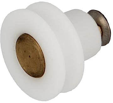 Amig - Set de 2 Rodamientos de mampara Mod. MMP06 - Ø22 X 19 mm - Nylon - Blanco - Rodamiento angular - Para Puerta Corredera de Duchas de Baños