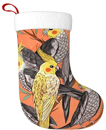 DENMER Little Cockatiel Christmas Stockings Xmas Fireplace Hanging Stocking Decorations For Christmas Party Decoration Supplies.Christmas Gifts