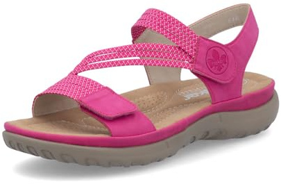 Rieker 46778 Sina Women's Heels - Sling-Backs, Leather Upper, Hand-Woven Design, Anti-Stress Comfort, Flexible Sole, Secure Fit, and Timeless Everyday Style