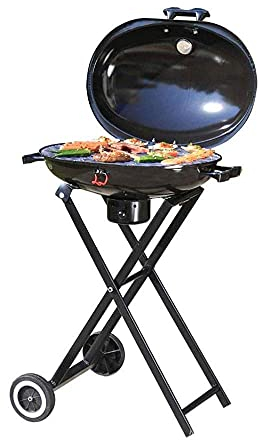 RajoNN Barbecue-Grill, Outdoor-Autogrill, 3–6 Personen, Holzkohleofen mit Rädern, verschiebbarer mobiler Grill, Trolley-Koffer, Ofen, Stereo, Camping, tragbarer Ofen