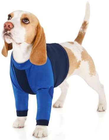 LeLePet Hunde-Genesungsanzug für Vorderbeine, Hundeärmel gegen Lecken, Ellenbogenschutz bei Beinverletzungen, Schulterwunden nach Operationen, männlich und weiblich, langärmeliges Hemd mit