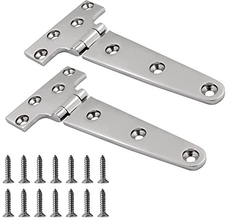 Sefdrert 2 Stück Schwerlast-T-Scharniere, T-Riemen-Scharniere, 15,2 x 7,6 cm, Guss-Scharnier, 316 Edelstahl, für Boot und