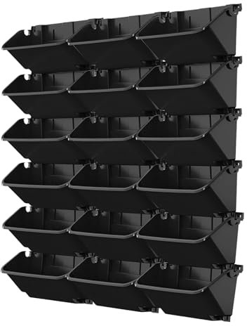 XQZMD Self Watering Wall Planting Pot, Outdoor Hanging Planter Bags with 18 Pots, Vertical Living Green Wall, Pocket Planter Hanging Wall-mounted Holder for Indoor Outdoor