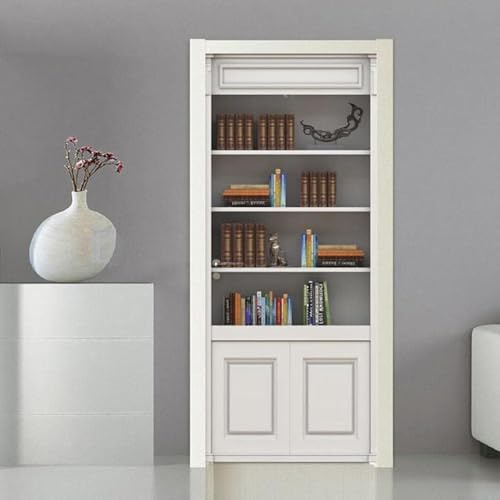 Türtapete Selbstklebend 80x200 cm Türfolie Selbstklebend Bücherregal Türaufkleber Türposter Bücherregal Türsticker Fototapete 3D Effekt für Schlafzimmer Wohnzimmer Küche A6259