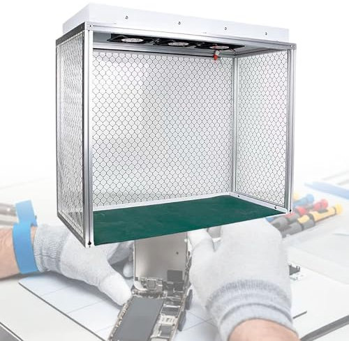 vnmudzeo Banco Pulito A Flusso d'Aria, con 3 Ventole Cappa Pieghevole A Flusso Laminare da 3000 Giri/Min, Filtro per Pulizia, Lavoro Senza Polvere