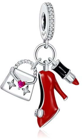 Rimgoris Breloque en argent sterling 925 pour femme, bracelets, collier, passeport, appareil photo, boussole, autonomie de la batterie, voiture et casque, globe, valise, pendentif, cadeau