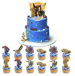 Damoff Party Deko Geburtstag: 25er Set Kuchen Topper & Kuchendeko in Multicolored
